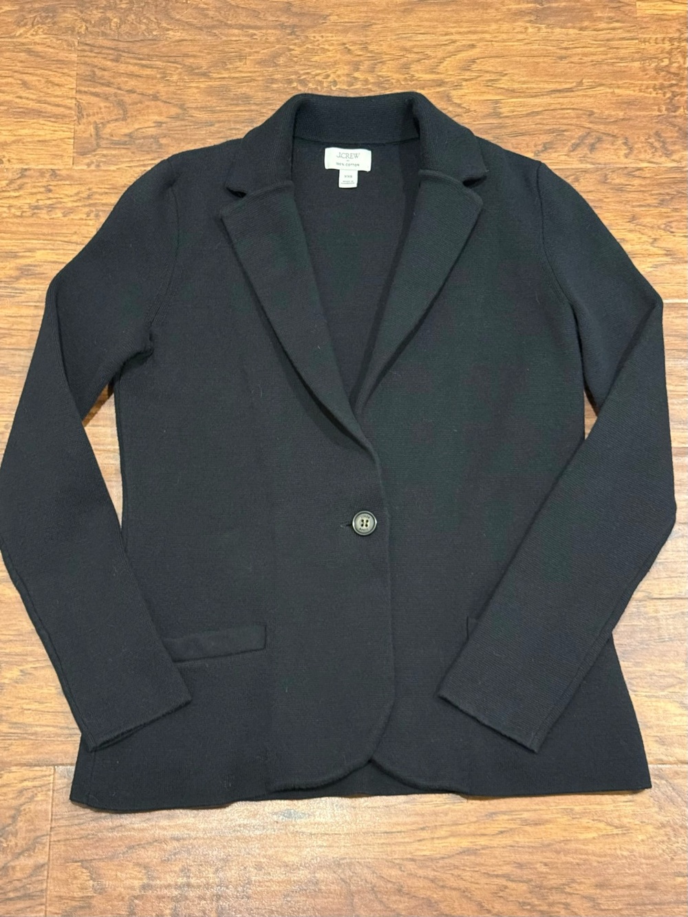 J.Crew Schoolboy Sweater Blazer Black Cotton XXS